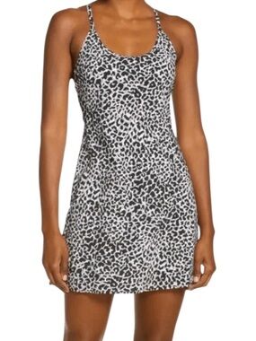 Outdoor Voices Exercise Dress in Snow Leopard print